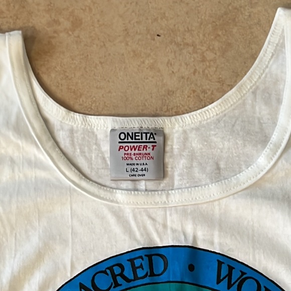 Vintage 1989 Single Stitch Wolf Dreamer Tank Top White, Sz Large - Picture 4 of 8